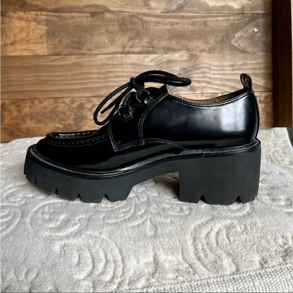 Sam Edelman Monna Sz 8 Black Lug Sole Loafers Y2K Platform Emo EUC H8502S1001 - Picture 3 of 13